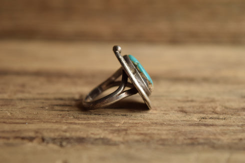 Rugged Natural Turquoise Ring - Size 6.5
